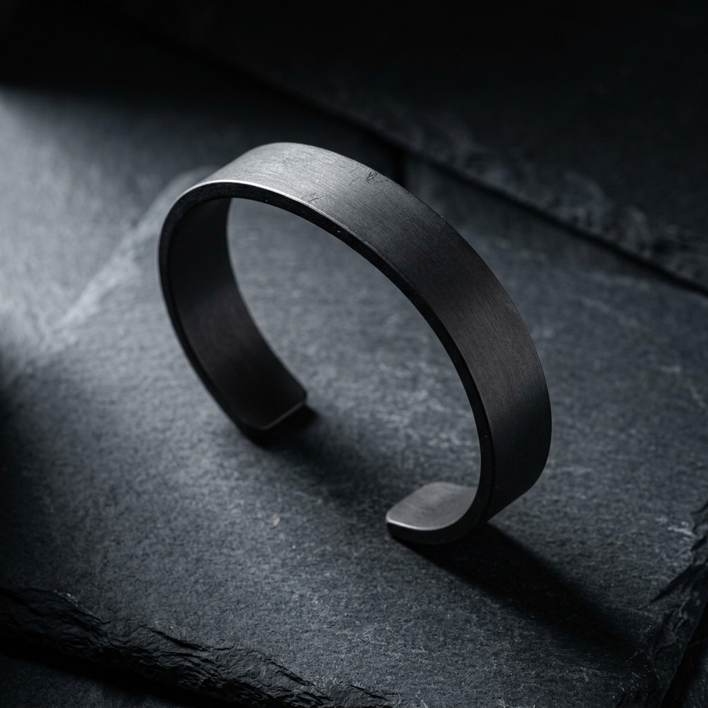 Matte black titanium cuff